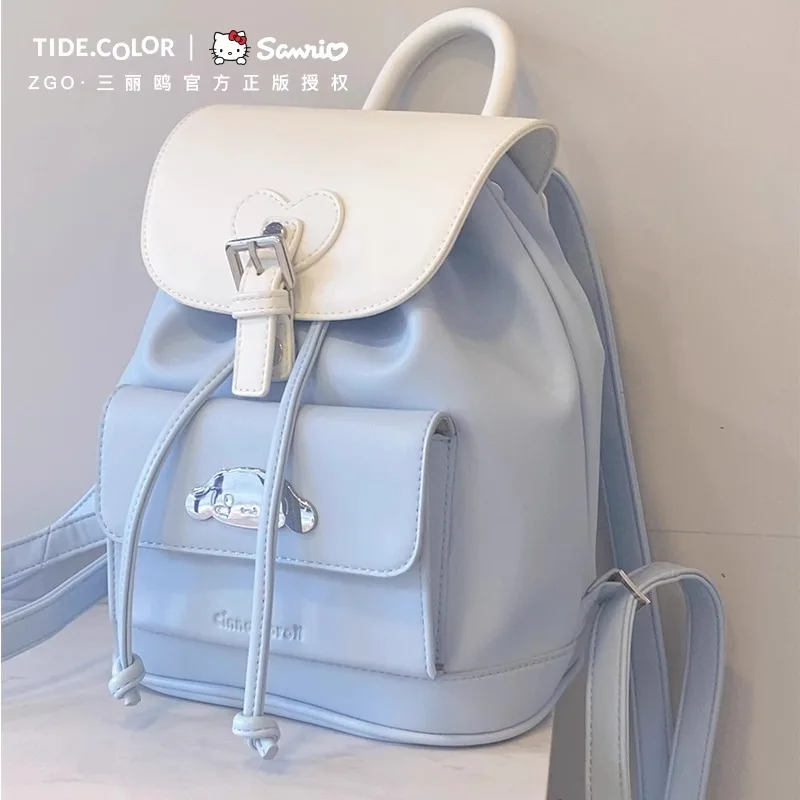 Рюкзак Kawaii Cinnamoroll, новая модная легкая повседневная сумка, универсальный милый маленький рюкзак на плечо для женщин
Рюкзак Kawaii Cinnamoroll, новая модная легкая повседневная сумка, универсальный милый маленький рюкзак на плечо для женщин