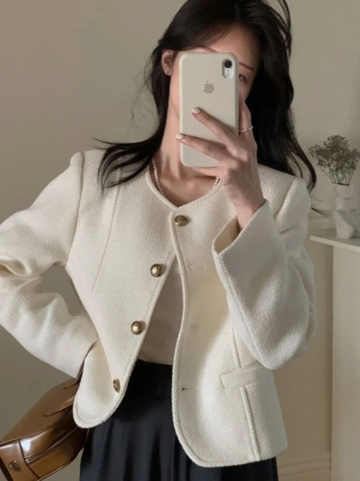 Chic ort Outerwear Women's round Ne Single Button Loose Versatile Ele Top Spring New Sle Commute Loose Fit Coat
Chic ort Outerwear Women's round Ne Single Button Loose Versatile Ele Top Spring New Sle Commute Loose Fit Coat