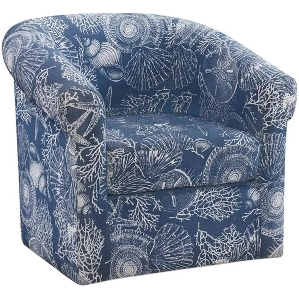 Upholstered Club Chair in Blue Seashell Fabric, 31.75W x 28.5D x 30.75H, Ideal for Nautical or Coastal Living Spaces
Upholstered Club Chair in Blue Seashell Fabric, 31.75W x 28.5D x 30.75H, Ideal for Nautical or Coastal Living Spaces