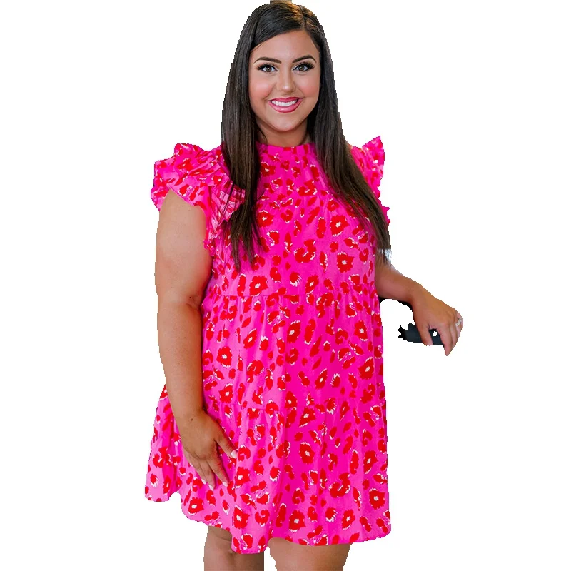 New Summer Large Dress Women's Leopard Print Pullover Round Neck Short Casual
New Summer Large Dress Women's Leopard Print Pullover Round Neck Short Casual