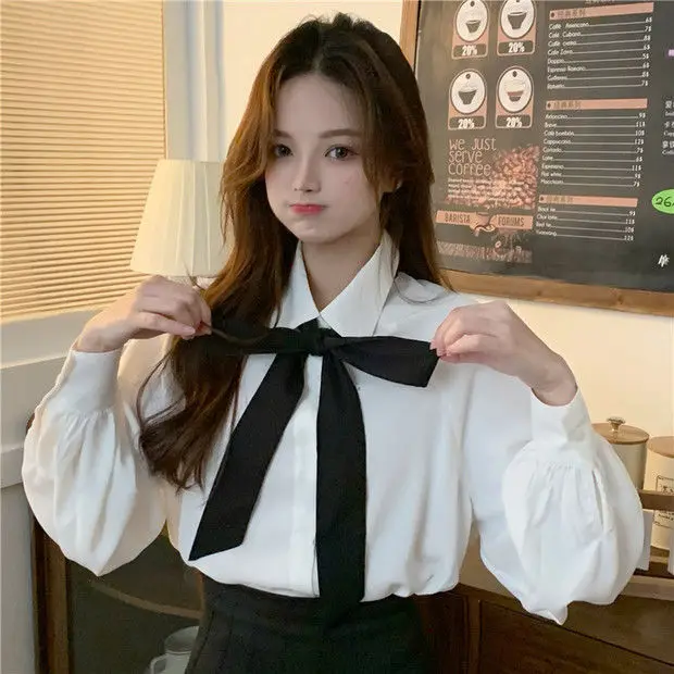 plus Size Women's White Shirt Summer Korean Style Loose Long Sleeve Knot Versatile Top Commute Fashion
plus Size Women's White Shirt Summer Korean Style Loose Long Sleeve Knot Versatile Top Commute Fashion