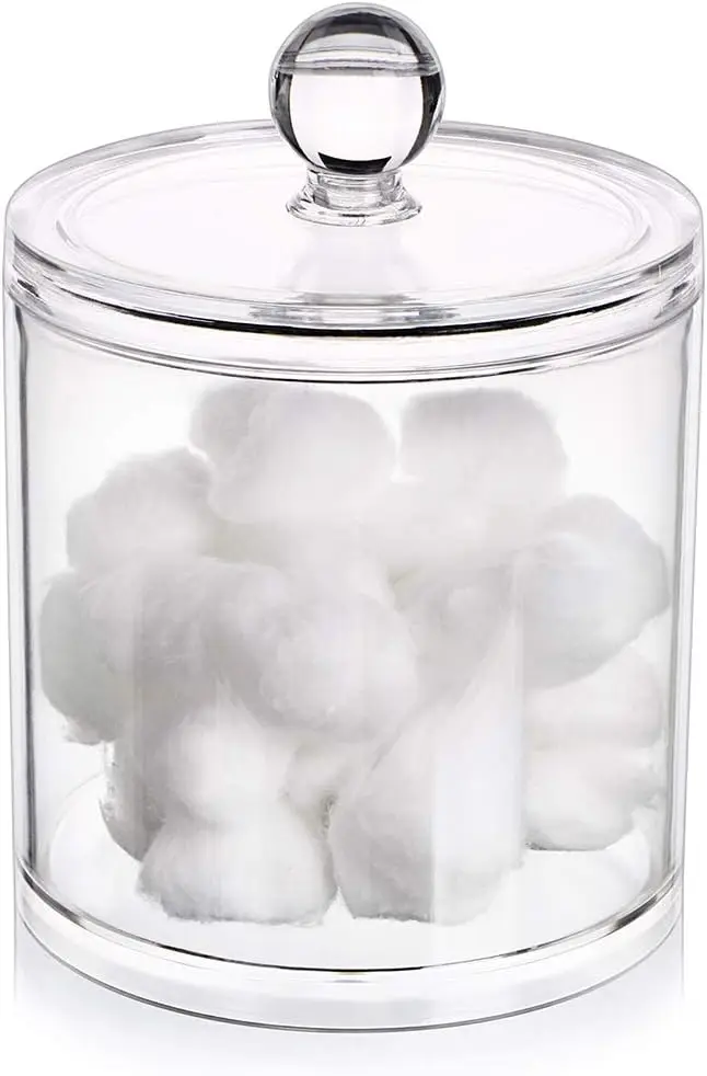 Acrylic Cotton Ball & Swab Organizer with Lid, Clear Apothecary Jar for Q-tips, Bathroom Storage Canister
Acrylic Cotton Ball & Swab Organizer with Lid, Clear Apothecary Jar for Q-tips, Bathroom Storage Canister