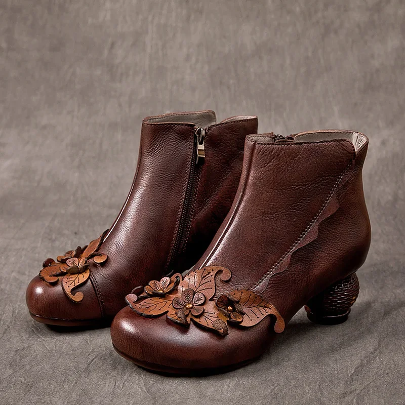 Birkuir Retro Thick Heel Ankle Boots For Women Genuine Leather Handmade Flowers Round Heel Short Boots Cheongsam Boots Ladies
Birkuir Retro Thick Heel Ankle Boots For Women Genuine Leather Handmade Flowers Round Heel Short Boots Cheongsam Boots Ladies
