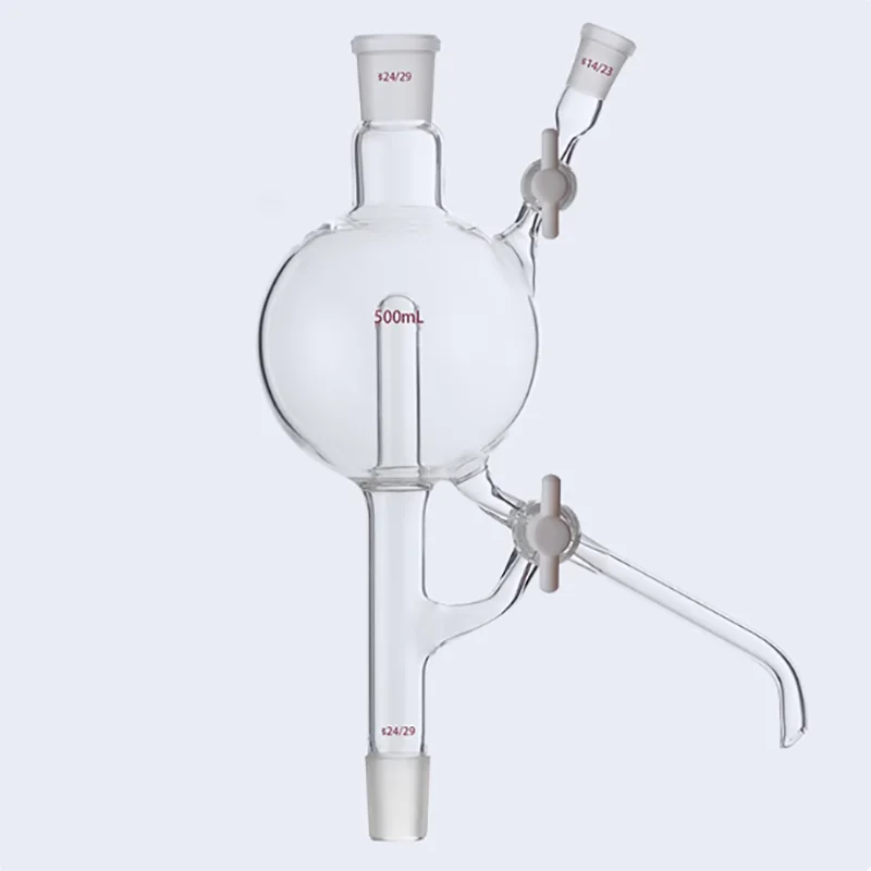 Glass solvent distillation head 250ml500ml1000ml2000ml5000ml double PTFE throttle solvent treatment device
Glass solvent distillation head 250ml500ml1000ml2000ml5000ml double PTFE throttle solvent treatment device