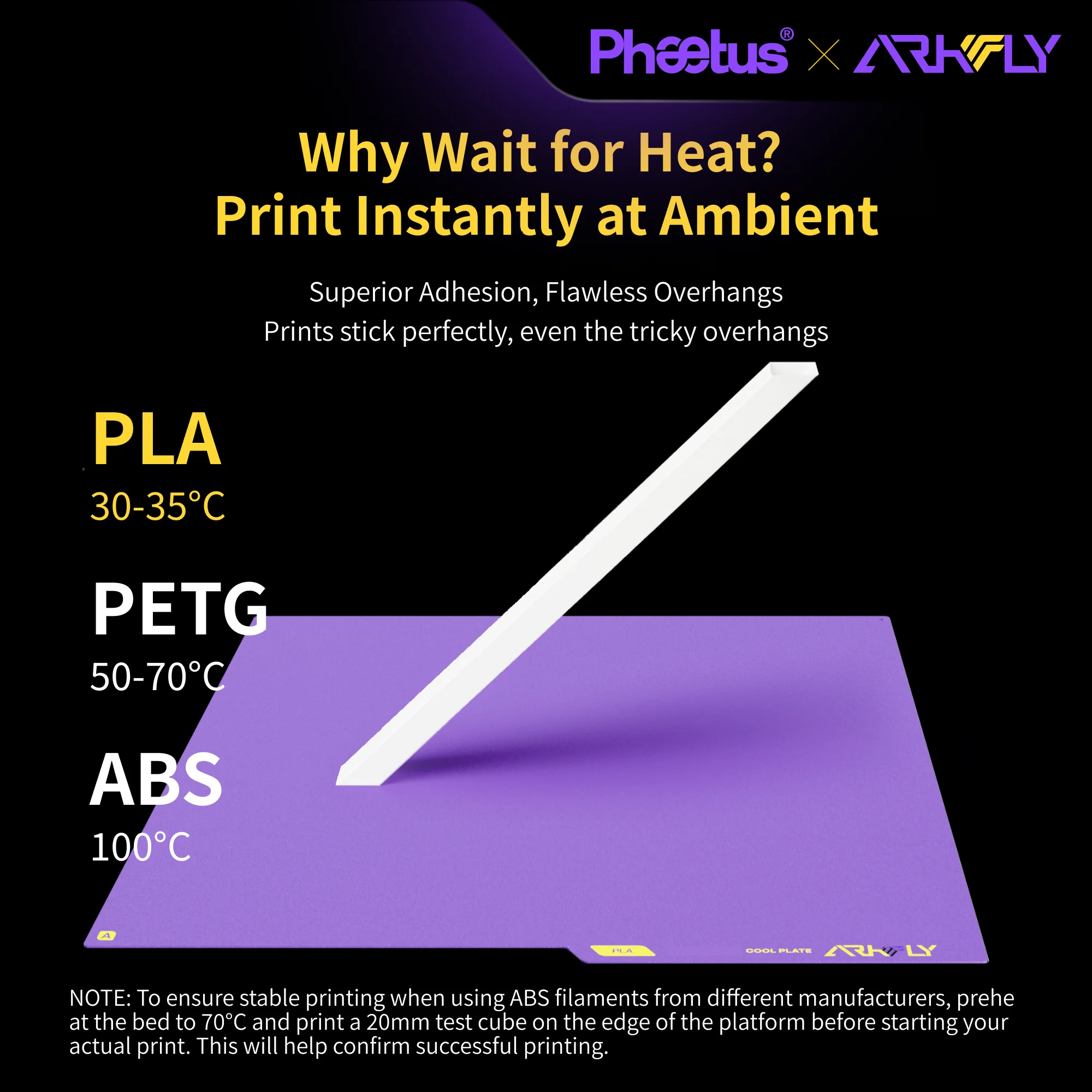 Pheetus x Arkfly Build Plate Arkfly Cobweb Cool Plate for AD5M/X H2D A1/X1/P1 A1mini Voron 300/350 K1C K2 Plus Qidi Plus 4 MK4
Pheetus x Arkfly Build Plate Arkfly Cobweb Cool Plate for AD5M/X H2D A1/X1/P1 A1mini Voron 300/350 K1C K2 Plus Qidi Plus 4 MK4
