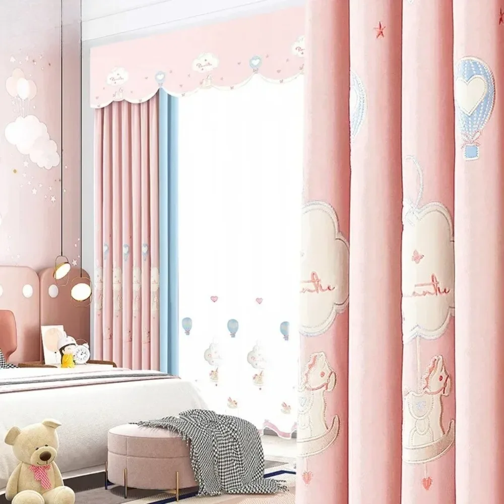 Children's Room Cartoon Pink Wooden Horse Princess Style Girl Cute Blackout Window Curtains for Living Dining Room Bedroom Home
Children's Room Cartoon Pink Wooden Horse Princess Style Girl Cute Blackout Window Curtains for Living Dining Room Bedroom Home