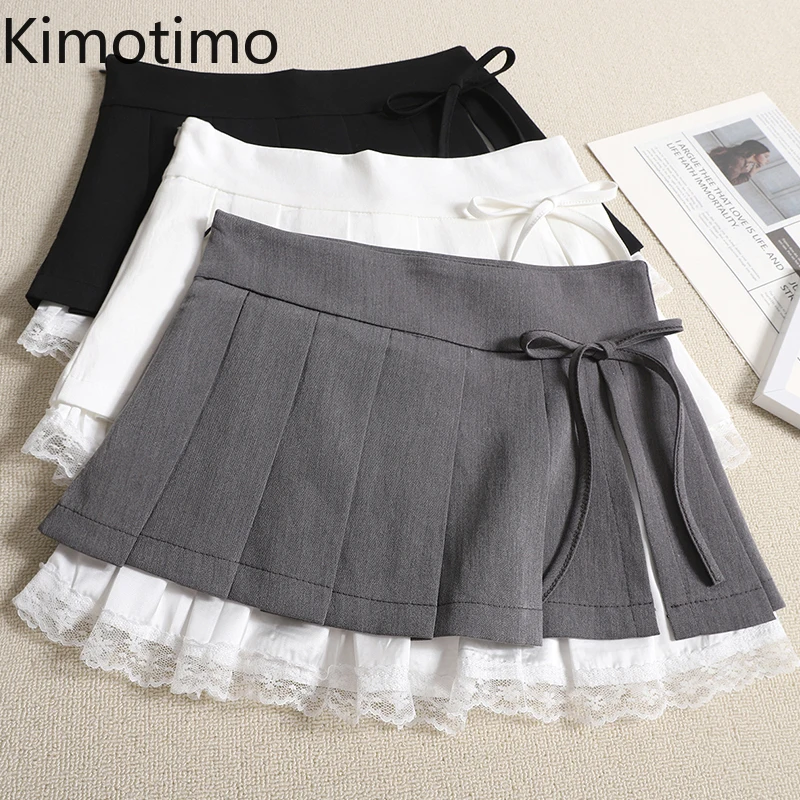 Kimotimo Sweet Splicing Lace Pleated Mini Skirt Women 2025 Summer Preppy Style High Waisted A-line Y2k Skirts Versatile Faldas
Kimotimo Sweet Splicing Lace Pleated Mini Skirt Women 2025 Summer Preppy Style High Waisted A-line Y2k Skirts Versatile Faldas