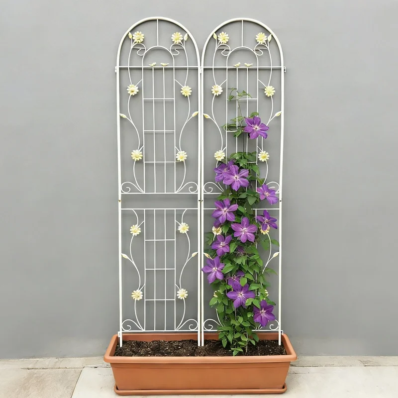 2-Pack Metal Garden Trellis 86.7" x 19.7" Rustproof Support for Climbing Plants, Cream White
2-Pack Metal Garden Trellis 86.7" x 19.7" Rustproof Support for Climbing Plants, Cream White