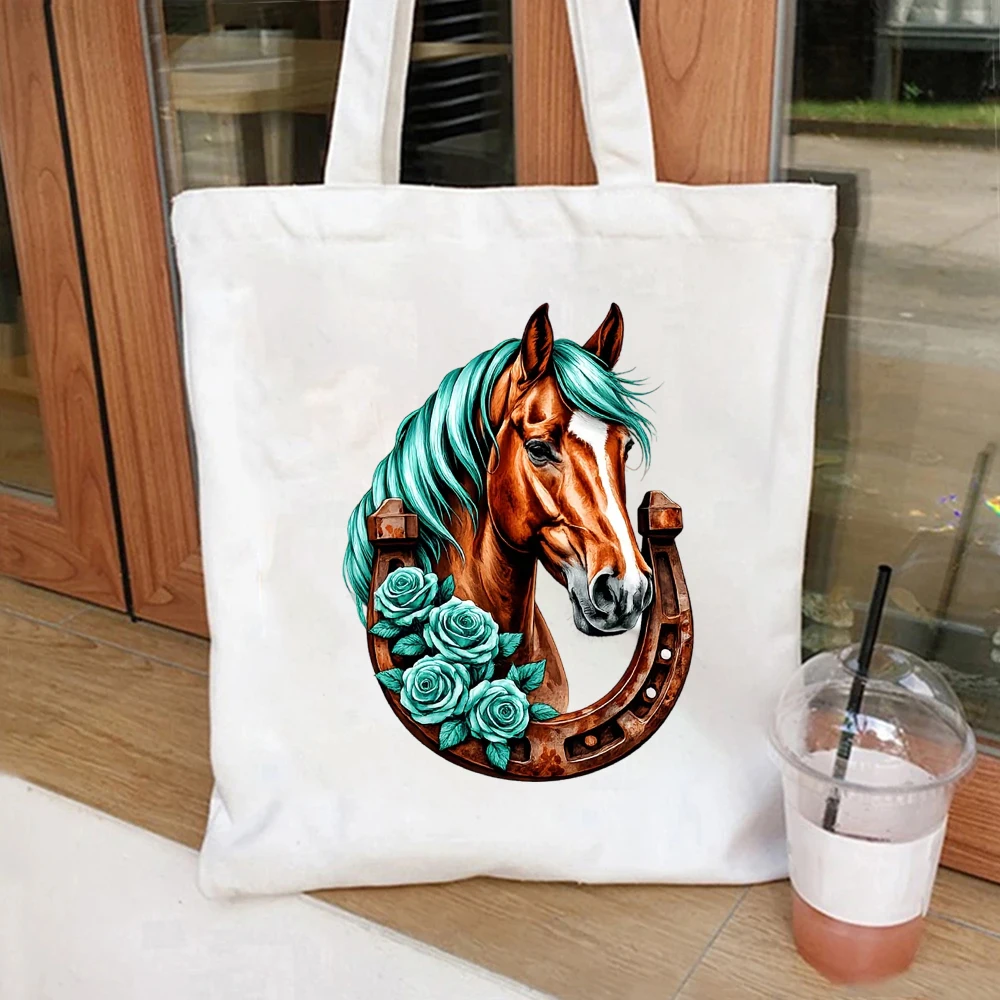 Western Horseshoe Rose Canvas Shopping Bag Aesthetic Animal Flower Graphic Literary Eco Friendly Travel Shoulder Tote Bag
Western Horseshoe Rose Canvas Shopping Bag Aesthetic Animal Flower Graphic Literary Eco Friendly Travel Shoulder Tote Bag