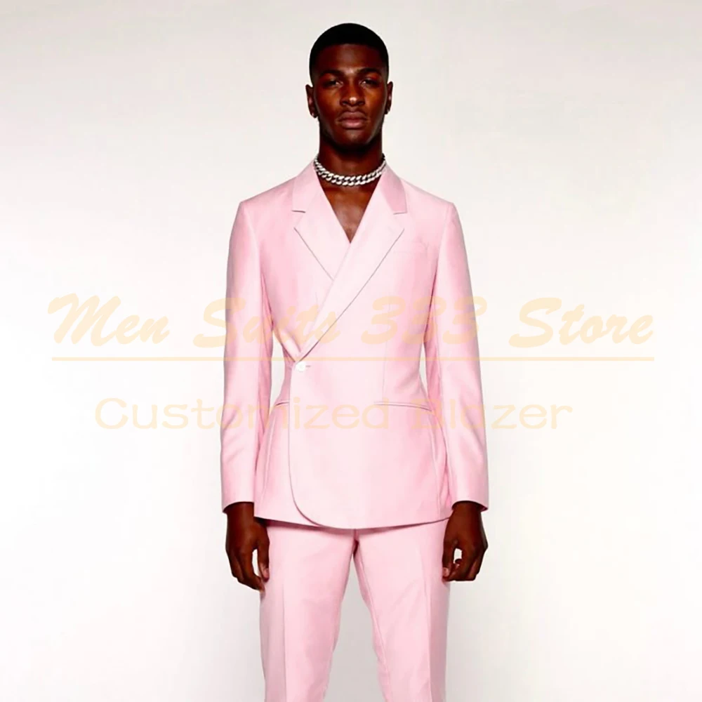 High Quality Pink Men's Suits Formal One Button Notch Lapel Slim Fit Male Clothing Luxury Groomsmen 2 Piece Jacket Pants Sets
High Quality Pink Men's Suits Formal One Button Notch Lapel Slim Fit Male Clothing Luxury Groomsmen 2 Piece Jacket Pants Sets