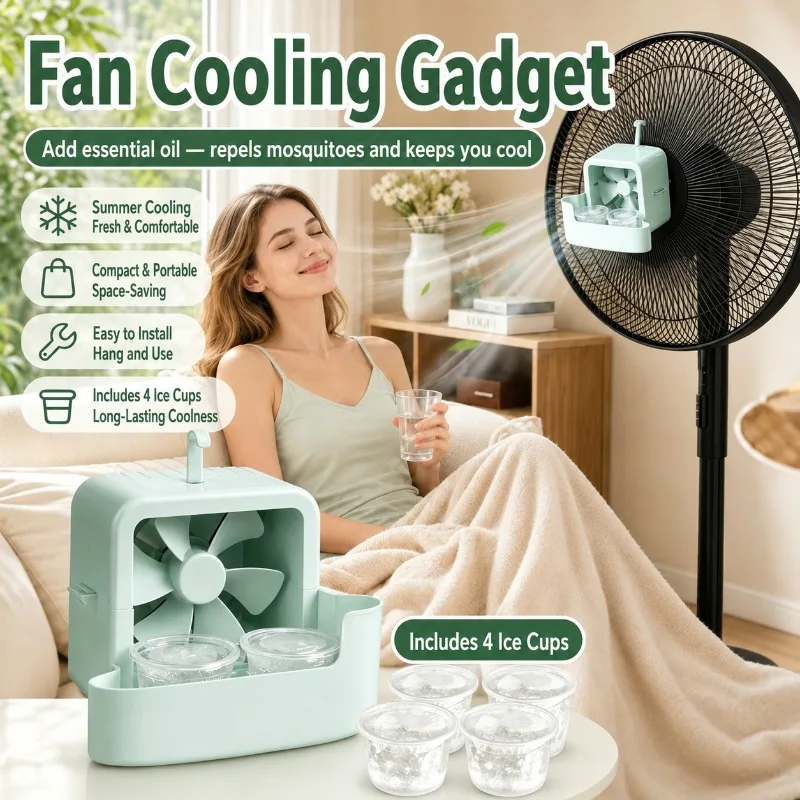 Fan Cooling Mist Accessory, Portable Ice Water Cooler Humidifier Gadget, Clip-on Fan Cooling Device with 4 Ice Cups Home Office
Fan Cooling Mist Accessory, Portable Ice Water Cooler Humidifier Gadget, Clip-on Fan Cooling Device with 4 Ice Cups Home Office