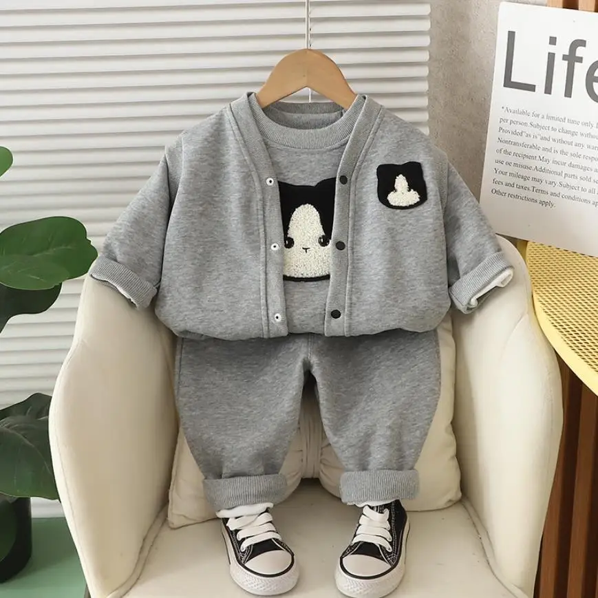Toddler Baby Boutique Outfits Korean Style Kids Boys Clothes Cartoon Embroidery Casual Vest+Hoodies+Pants 3Pcs Boy Tracksuits
Toddler Baby Boutique Outfits Korean Style Kids Boys Clothes Cartoon Embroidery Casual Vest+Hoodies+Pants 3Pcs Boy Tracksuits
