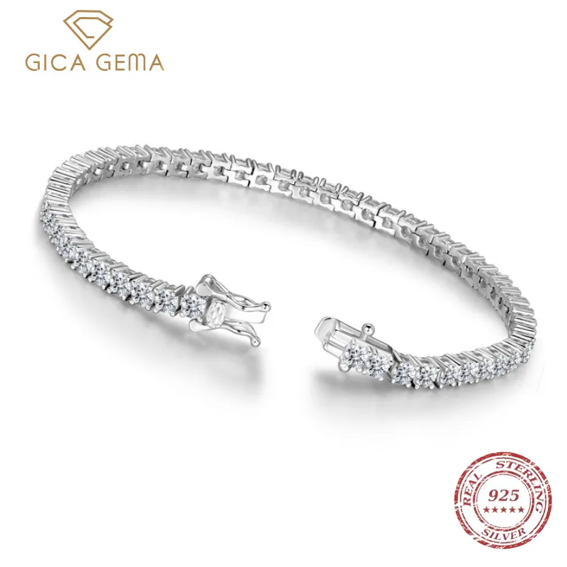 Gica Gema 3MM Round Cut Charm Bracelets 925 Sterling Silver Simulated Moissanite Diamond Tennis Bracelet Fine Jewelry Wholesale
Gica Gema 3MM Round Cut Charm Bracelets 925 Sterling Silver Simulated Moissanite Diamond Tennis Bracelet Fine Jewelry Wholesale