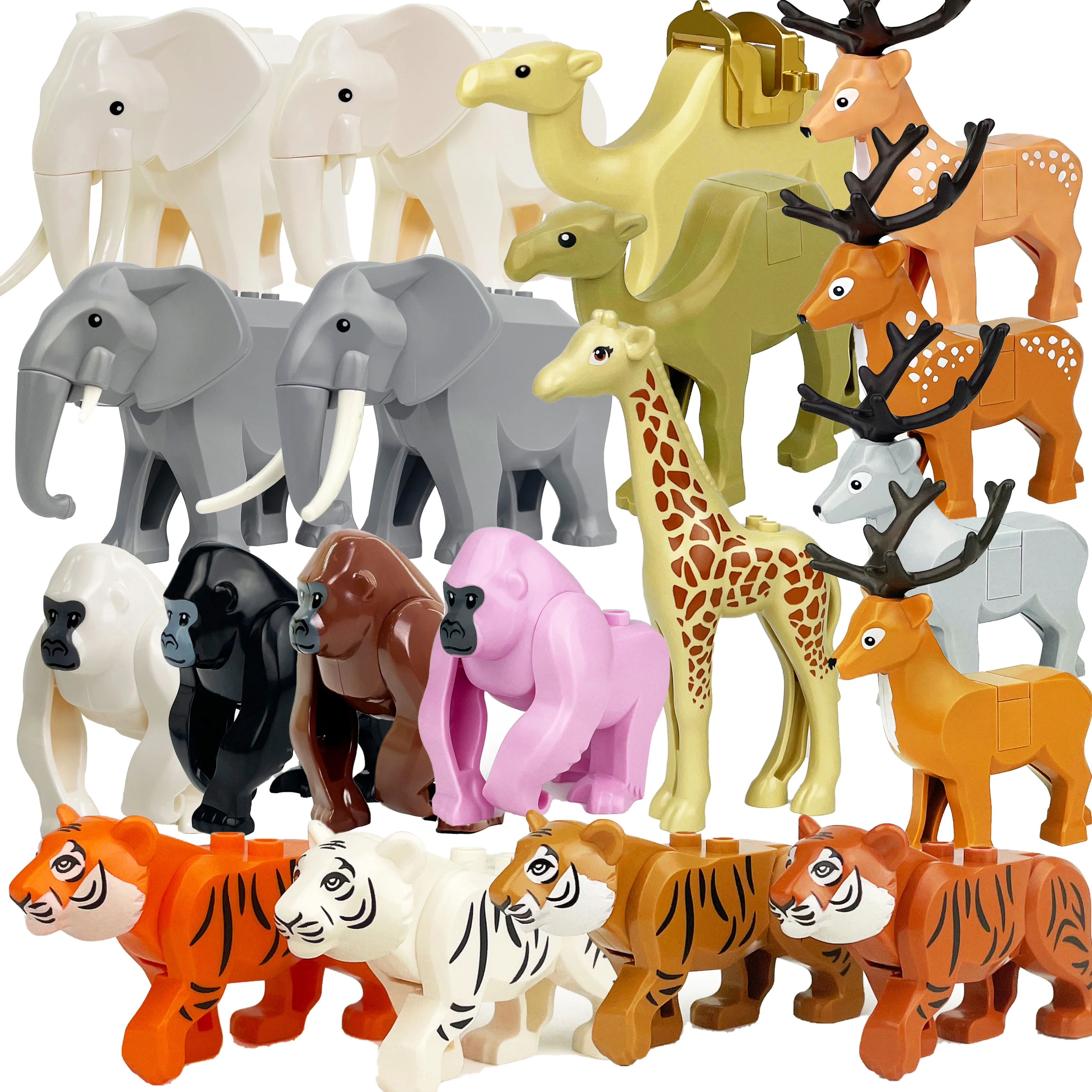 MOC Animals Building Blocks Tiger Lion Chimpanzee Deer Camel Elephant Giraffe Bricks Toys
MOC Animals Building Blocks Tiger Lion Chimpanzee Deer Camel Elephant Giraffe Bricks Toys