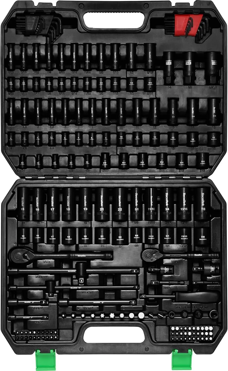 189Pc 1/4" & 3/8" Drive Impact Socket Set, Metric & SAE, CR-V Steel, Deep & Shallow Sockets with Ratchet
189Pc 1/4" & 3/8" Drive Impact Socket Set, Metric & SAE, CR-V Steel, Deep & Shallow Sockets with Ratchet
