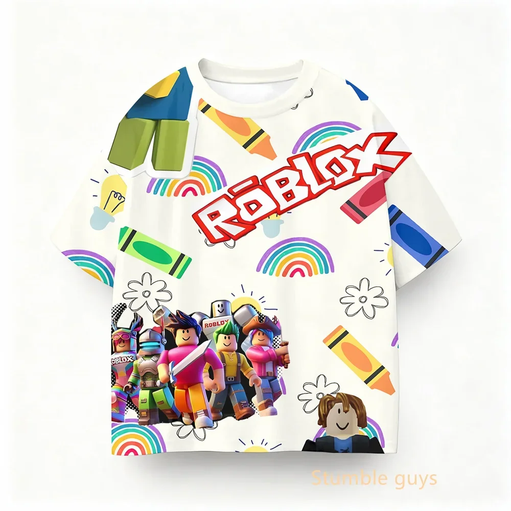 Летняя детская футболка с тематикой игры Roblox, одежда для мальчиков, топы в стиле аниме для девочек
Летняя детская футболка с тематикой игры Roblox, одежда для мальчиков, топы в стиле аниме для девочек