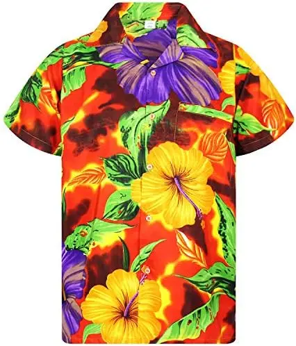 Xact Men's Hawaiian Shirt – 100% Cotton, Short Sleeved, Vibrant Floral Print – Tropical Leaf & Palm Design, Summer Beachwear,
Xact Men's Hawaiian Shirt – 100% Cotton, Short Sleeved, Vibrant Floral Print – Tropical Leaf & Palm Design, Summer Beachwear,