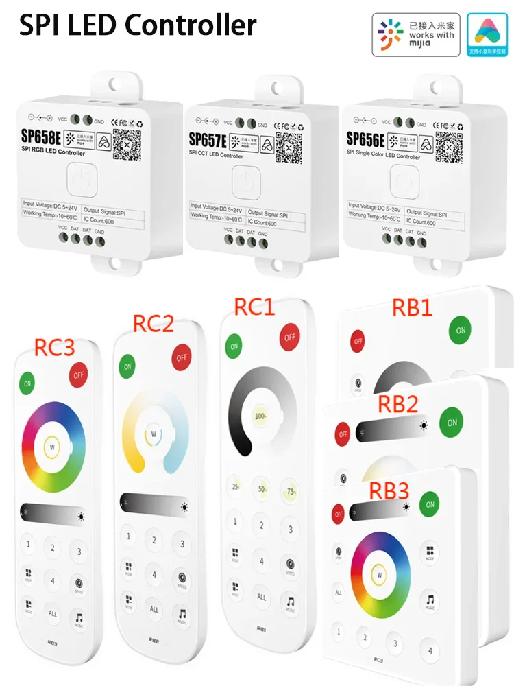 SP657E SP659E SP656E SP65BE DC 5-24 в стандартный Bluetooth-контроллер PWM / SPI
SP657E SP659E SP656E SP65BE DC 5-24 в стандартный Bluetooth-контроллер PWM / SPI