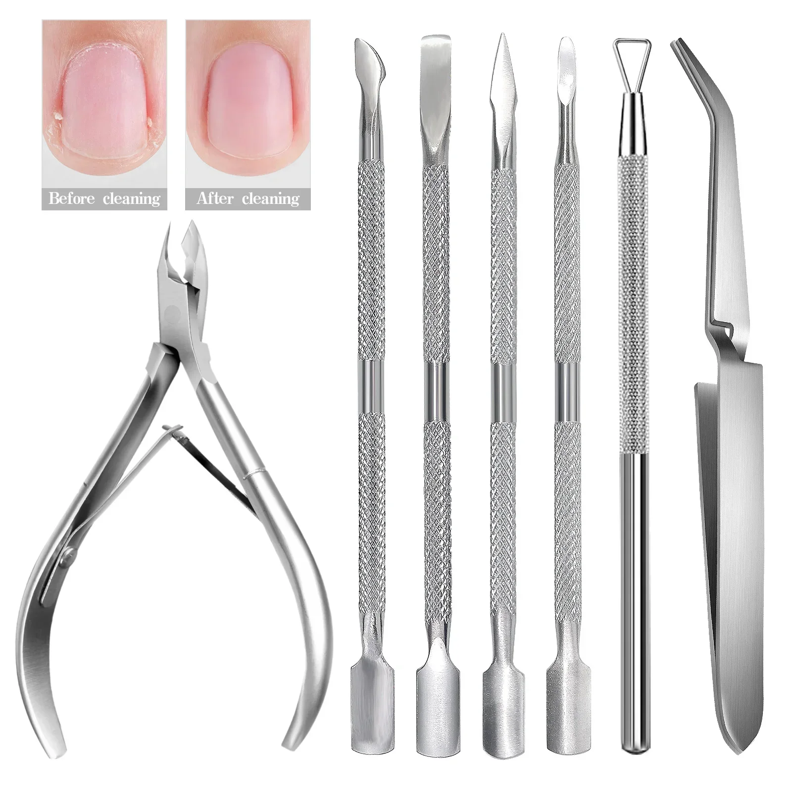 1/4/5/7Pc Professional Stainless Steel Nail Care Tools Double Head Cuticle Pusher Cuticle Nipper Nail Cuticle Remover Accessorie
1/4/5/7Pc Professional Stainless Steel Nail Care Tools Double Head Cuticle Pusher Cuticle Nipper Nail Cuticle Remover Accessorie
