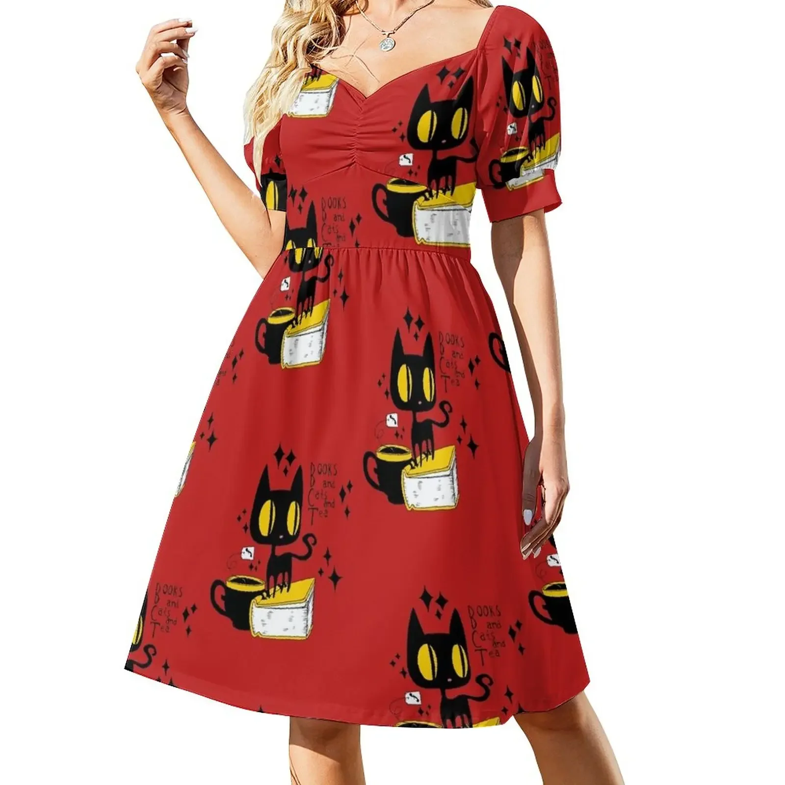 Books and Cats and Tea Short-Sleeved Dress birthday dresses for women women dresses
Books and Cats and Tea Short-Sleeved Dress birthday dresses for women women dresses