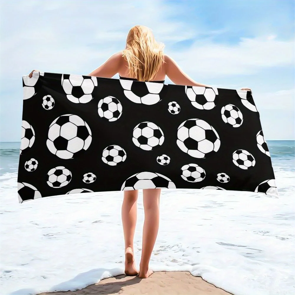 Soccer Ball Beach Towel, Black and White Football Pattern, Sports Design, Quick Dry Microfiber, Perfect Gift for Athletes
Soccer Ball Beach Towel, Black and White Football Pattern, Sports Design, Quick Dry Microfiber, Perfect Gift for Athletes