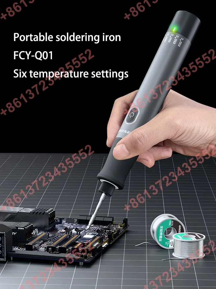 Portable professional-grade cordless soldering iron with constant temperature control, ideal for small repairs and soldering
Portable professional-grade cordless soldering iron with constant temperature control, ideal for small repairs and soldering