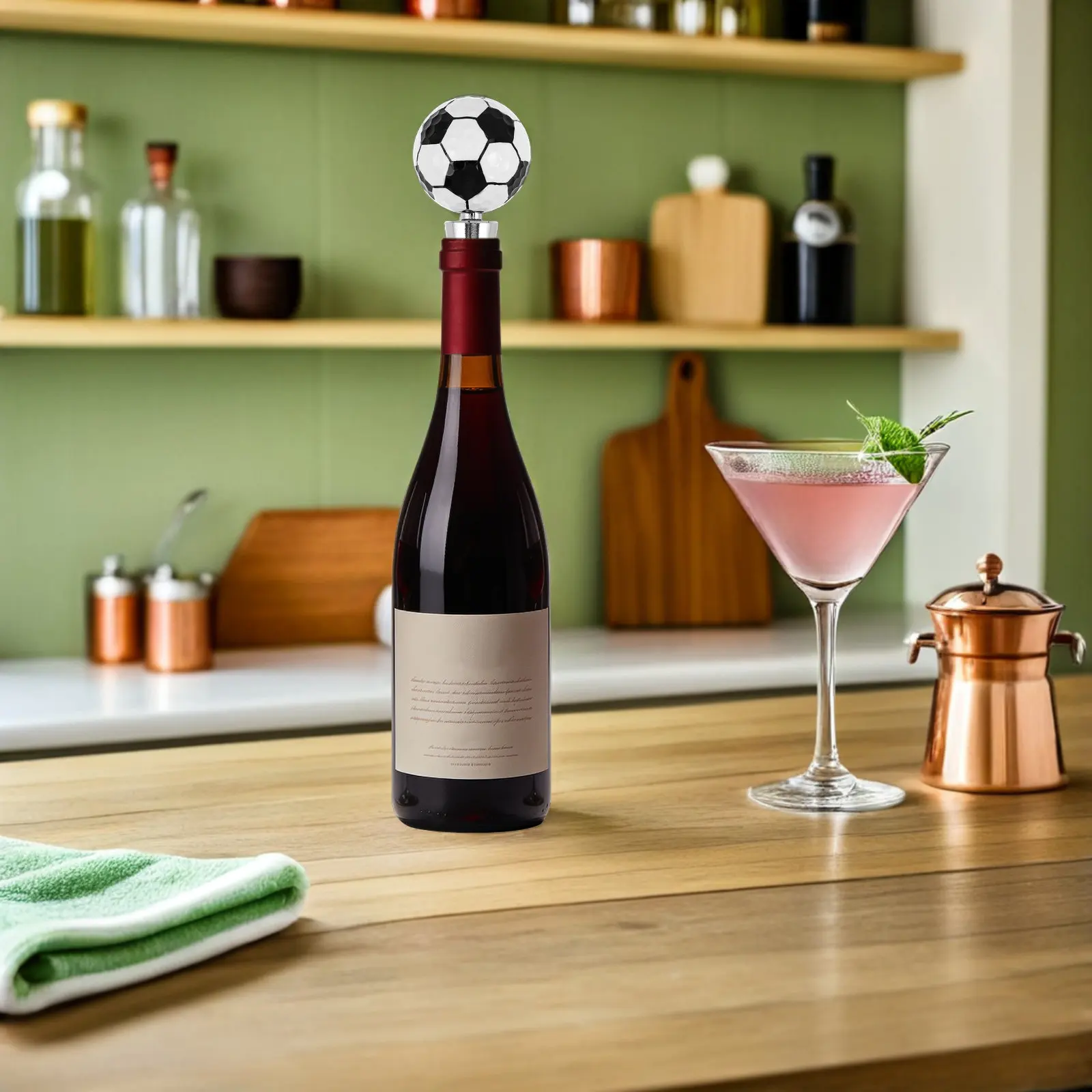 Novelty Soccer Ball Silicone Wine Bottle Stopper Red Wine Saver Reusable Zinc Alloy Sealing Stopper Home Party Accessories
Novelty Soccer Ball Silicone Wine Bottle Stopper Red Wine Saver Reusable Zinc Alloy Sealing Stopper Home Party Accessories