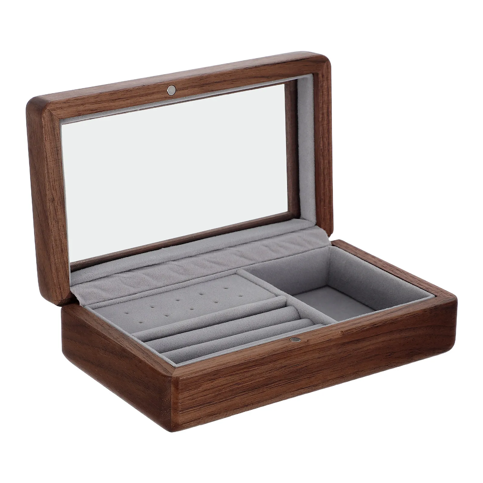 Walnut Wood Jewelry Display Box Clear Lid Wooden Organizer for Rings Earrings Necklaces Bracelets Rustic Desktop Storage Gift
Walnut Wood Jewelry Display Box Clear Lid Wooden Organizer for Rings Earrings Necklaces Bracelets Rustic Desktop Storage Gift