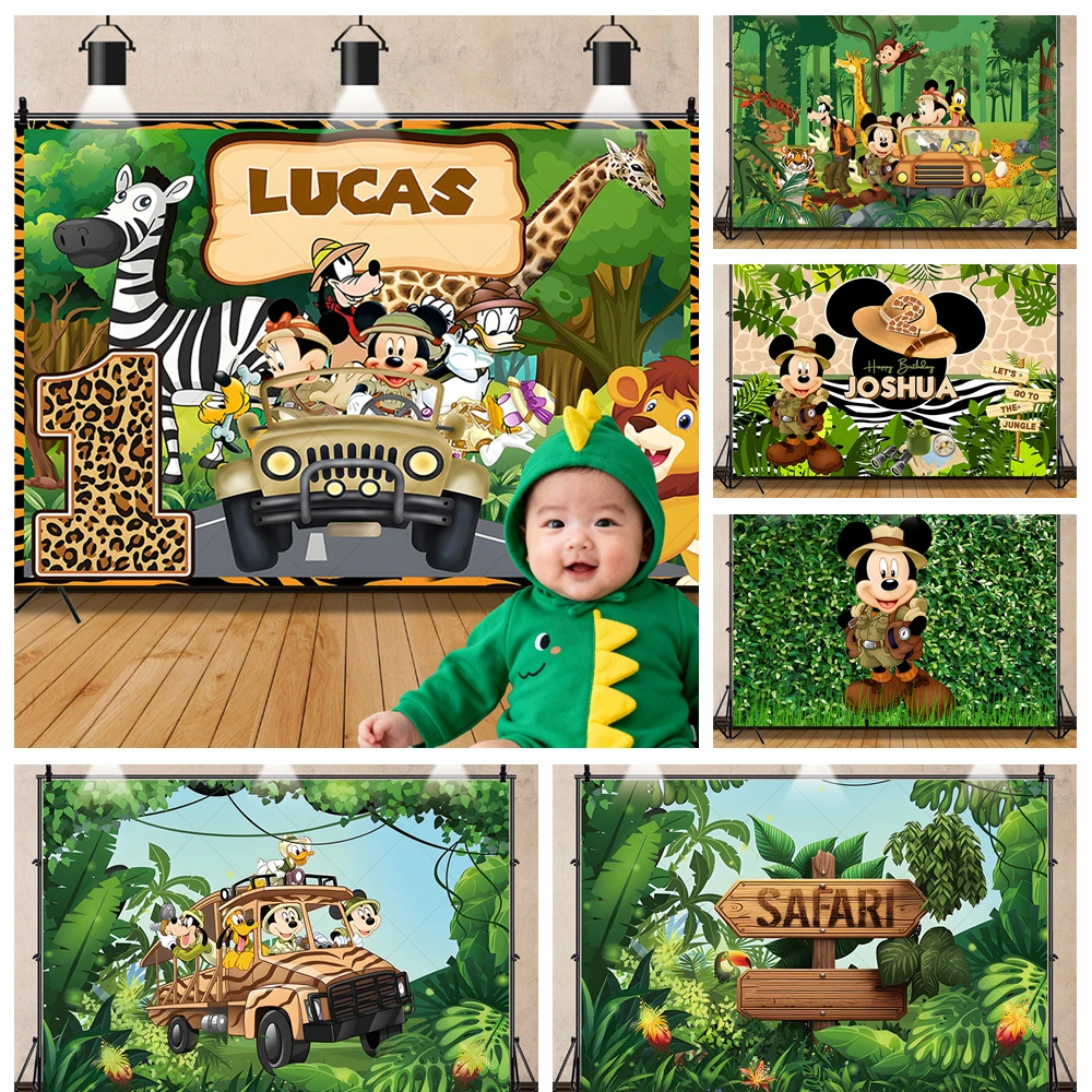 Green Jungle Mickey Mouse Theme Photography Background Custom Kid First Birthday Baptism Party Room Decoration Photography Props
Green Jungle Mickey Mouse Theme Photography Background Custom Kid First Birthday Baptism Party Room Decoration Photography Props