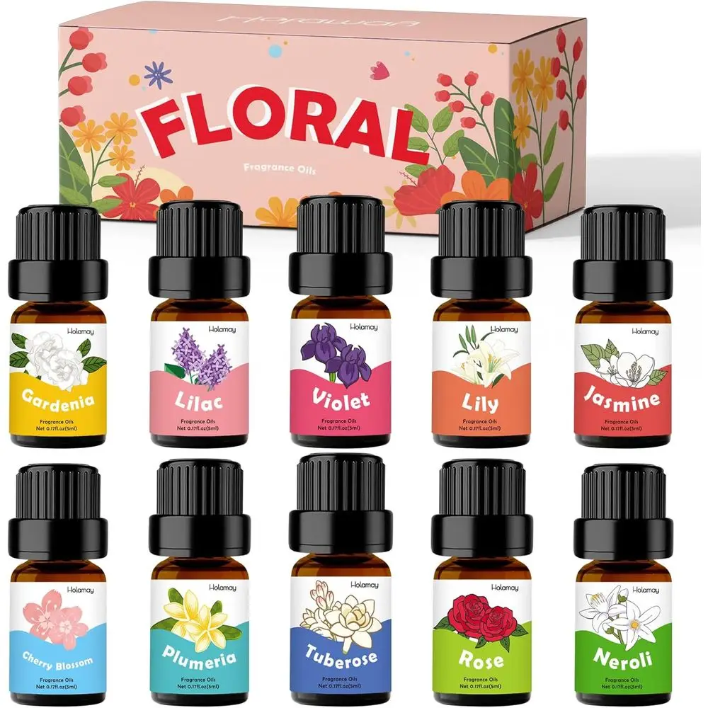 High-Quality Fragrance Oils, 10-Pack 5ml Bottles, Scented Soap Making, Aromatherapy Diffusers, Home Fragrance - Rose, Jasmine, N
High-Quality Fragrance Oils, 10-Pack 5ml Bottles, Scented Soap Making, Aromatherapy Diffusers, Home Fragrance - Rose, Jasmine, N