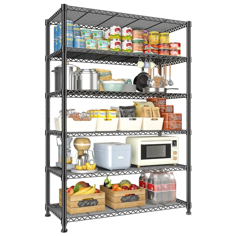 75" H Metal Shelving 6 Tier Storage Shelf Adjustable Kitchen Shelf Wire Shelving Unit Detachable Storage Rack for, Customized
75" H Metal Shelving 6 Tier Storage Shelf Adjustable Kitchen Shelf Wire Shelving Unit Detachable Storage Rack for, Customized