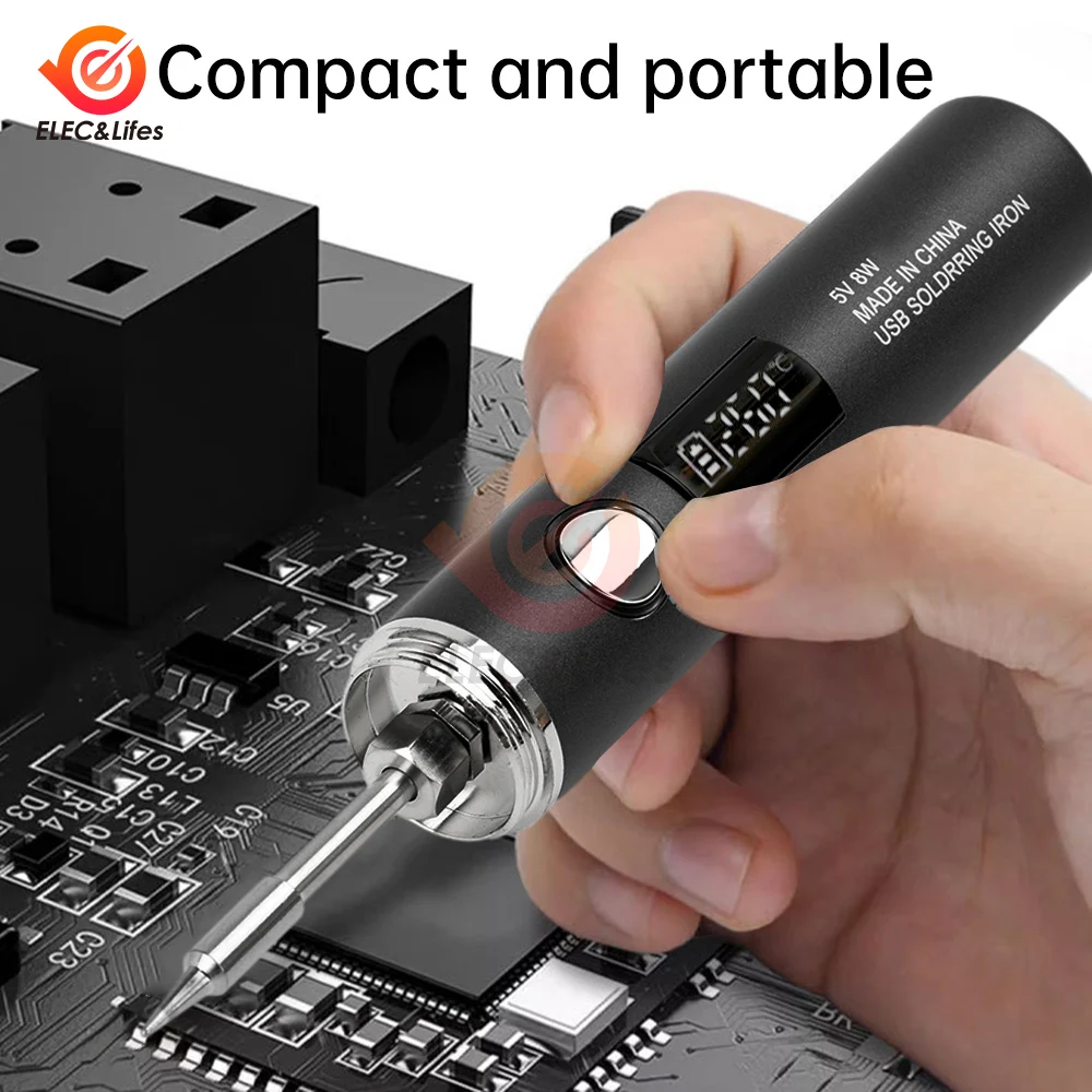type-C USB Cordless Soldering Iron Tool Pen Portable 5V 8-10W Electric Powered Rechargeable and Temperature Adjustmen
type-C USB Cordless Soldering Iron Tool Pen Portable 5V 8-10W Electric Powered Rechargeable and Temperature Adjustmen