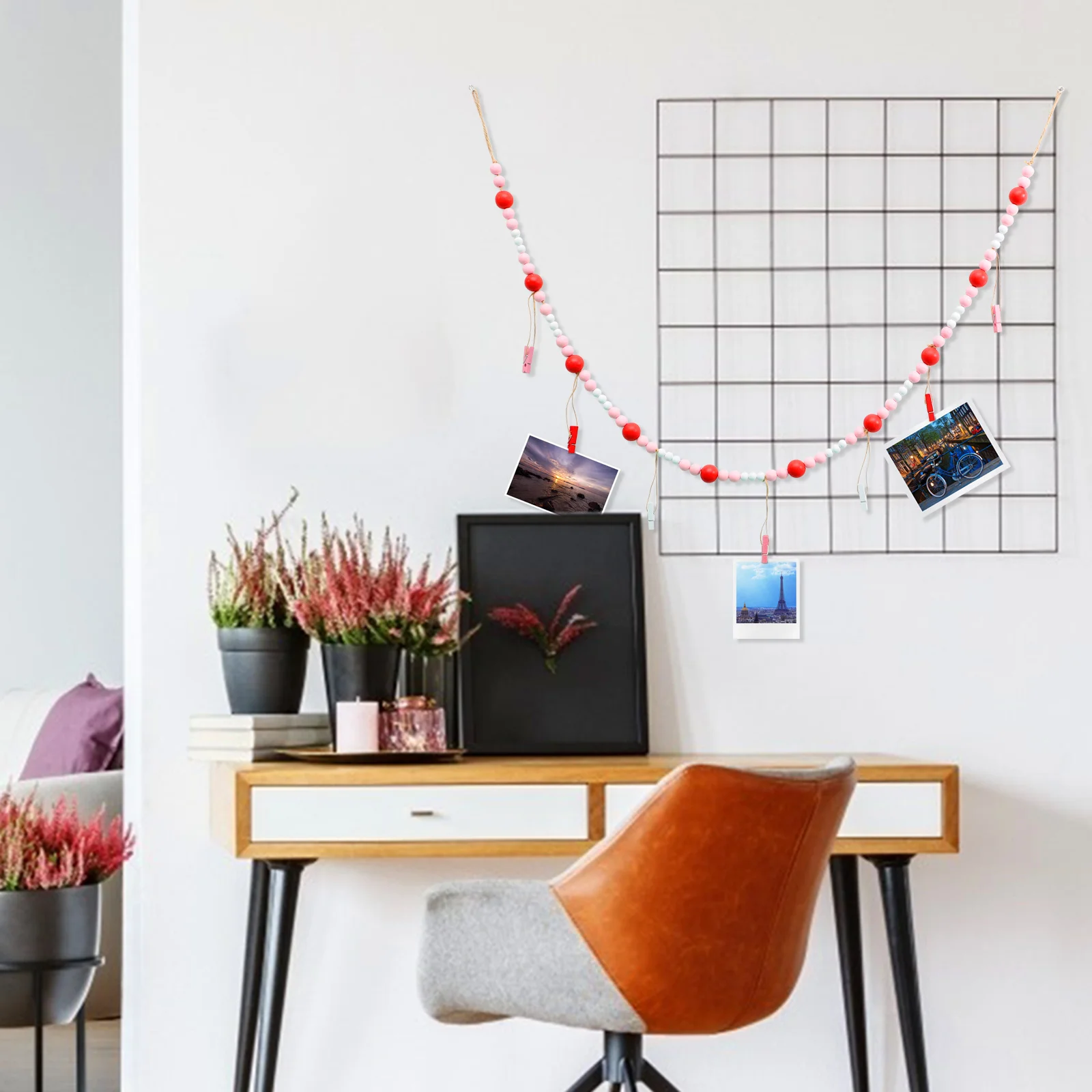 Hanging Wooden Bead Garland Wall Photo Display Clip with Rope Clips for Pictures and Notes Home Decor Decoration Valentine
Hanging Wooden Bead Garland Wall Photo Display Clip with Rope Clips for Pictures and Notes Home Decor Decoration Valentine