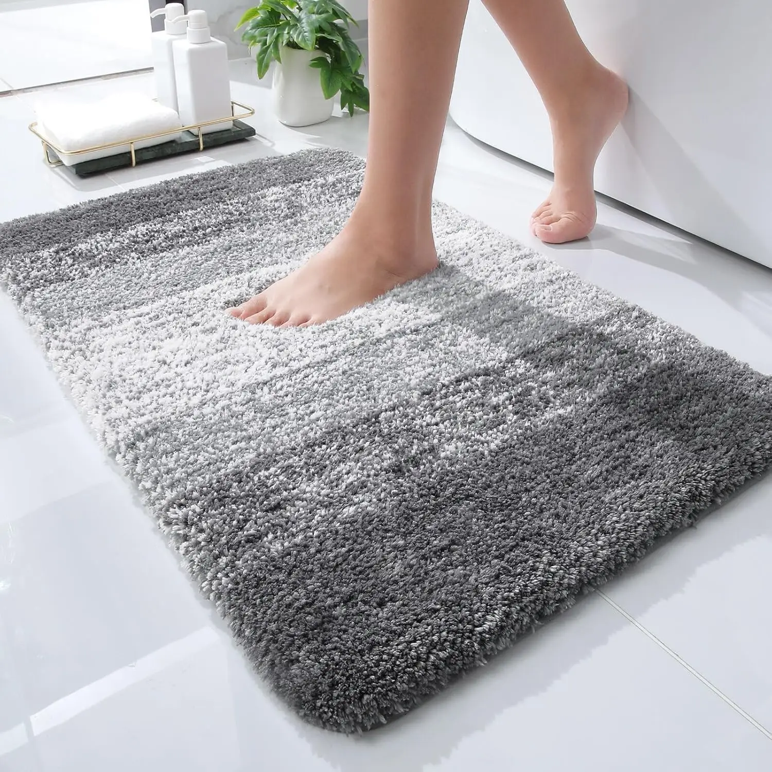 Extra Soft Microfiber Bath Mat 24x16, Quick Dry, Non-Slip Rubber Backing, Machine Washable, Grey
Extra Soft Microfiber Bath Mat 24x16, Quick Dry, Non-Slip Rubber Backing, Machine Washable, Grey