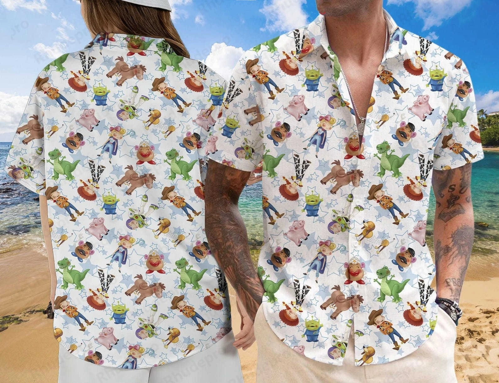 Disney Toy Story Hawaiian Shirts Men's Women's Couple Beach Shirts Summer Leisure Vacation Family Short Sleeve Button Up Shirts
Disney Toy Story Hawaiian Shirts Men's Women's Couple Beach Shirts Summer Leisure Vacation Family Short Sleeve Button Up Shirts