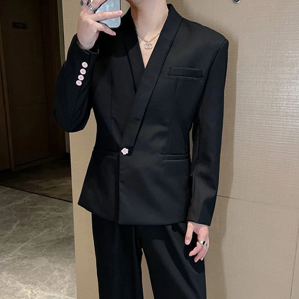 2026 Summer New Men's Solid Color V-Neck Long Sleeve Suit Jacket Retro Fashion Trendy High Street Loose Casual Simple Men's Top
2026 Summer New Men's Solid Color V-Neck Long Sleeve Suit Jacket Retro Fashion Trendy High Street Loose Casual Simple Men's Top