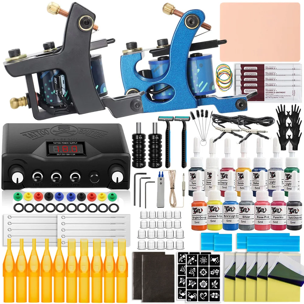 Professional Coil Tattoo Machine Kit Tattoo Machine Gun Set With Tattoo Power Supply Tattoo Beginner Set Permanent Makeup Tools
Professional Coil Tattoo Machine Kit Tattoo Machine Gun Set With Tattoo Power Supply Tattoo Beginner Set Permanent Makeup Tools