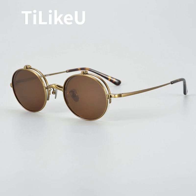 Japanese New Pure Titanium Retro Round Sunglasses Men and Women Trend Half Flip Design Hip-hop High Street Vintage Glasses Frame
Japanese New Pure Titanium Retro Round Sunglasses Men and Women Trend Half Flip Design Hip-hop High Street Vintage Glasses Frame
