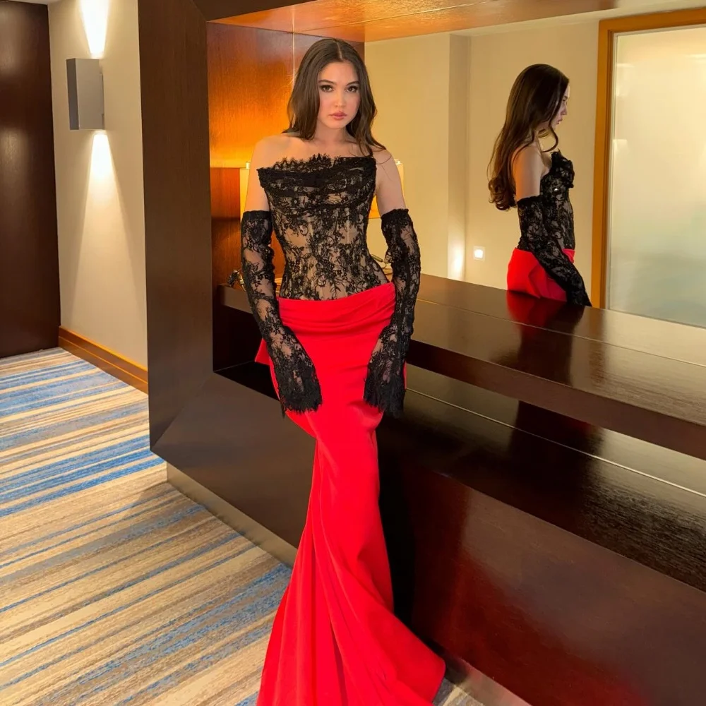Customized Sexy Fashion Lace Pleat Draped Mermaid Strapless Long Dresses Evening Dresses High Quality for Woman Modern Style
Customized Sexy Fashion Lace Pleat Draped Mermaid Strapless Long Dresses Evening Dresses High Quality for Woman Modern Style