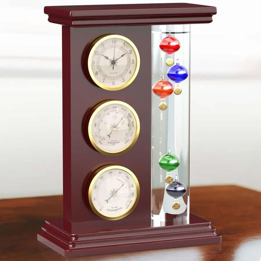 Care Galileo Thermometer with Quartz Clock Gold, Analog Barometer amp Hygrometer, Galileo Weather Station Measures Temperature,
Care Galileo Thermometer with Quartz Clock Gold, Analog Barometer amp Hygrometer, Galileo Weather Station Measures Temperature,
