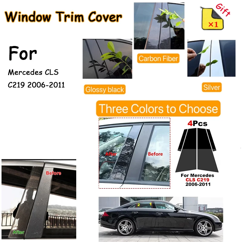 4Pcs Car Pillar Posts Door Window Trim Cover For Mercedes CLS C219 2006-2011 Center BC column stickers For Bnez CLS 2006-2011
4Pcs Car Pillar Posts Door Window Trim Cover For Mercedes CLS C219 2006-2011 Center BC column stickers For Bnez CLS 2006-2011