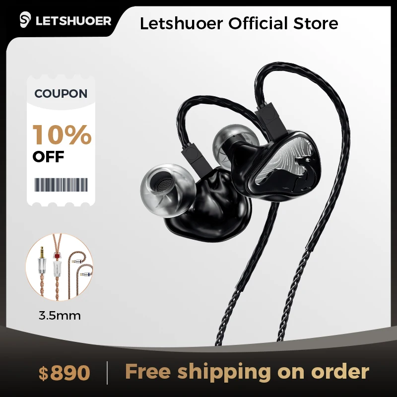 LETSHUOER Mystic 8 Wired IEM HiFi Earphones, 8 BA Drivers, High Fidelity, High Resolution In-Ear Monitor for Live Music Singer
LETSHUOER Mystic 8 Wired IEM HiFi Earphones, 8 BA Drivers, High Fidelity, High Resolution In-Ear Monitor for Live Music Singer