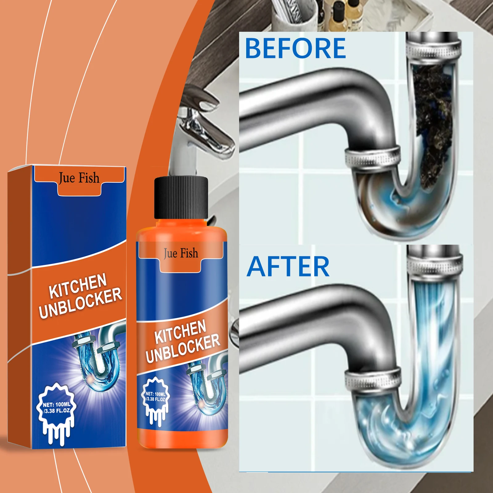 Powerful Pipe Unclogger Sink Drain Kitchen Toilet Pipe Quick Unclogging
Powerful Pipe Unclogger Sink Drain Kitchen Toilet Pipe Quick Unclogging