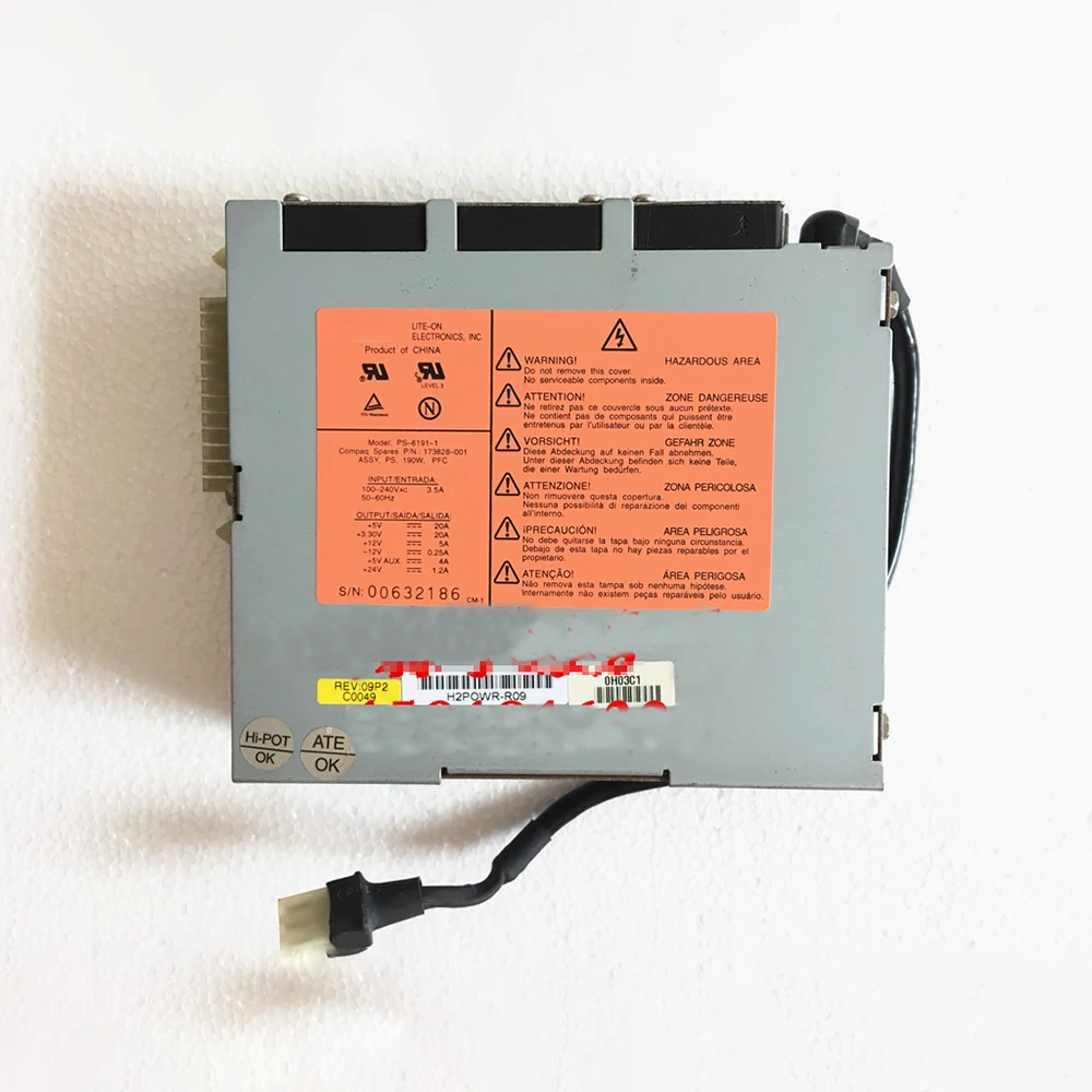 Серверный блок питания для HP Compaq DL360 G1 190 Вт 173828-001 PS-6191-1, 100% тестирование перед отправкой
Серверный блок питания для HP Compaq DL360 G1 190 Вт 173828-001 PS-6191-1, 100% тестирование перед отправкой