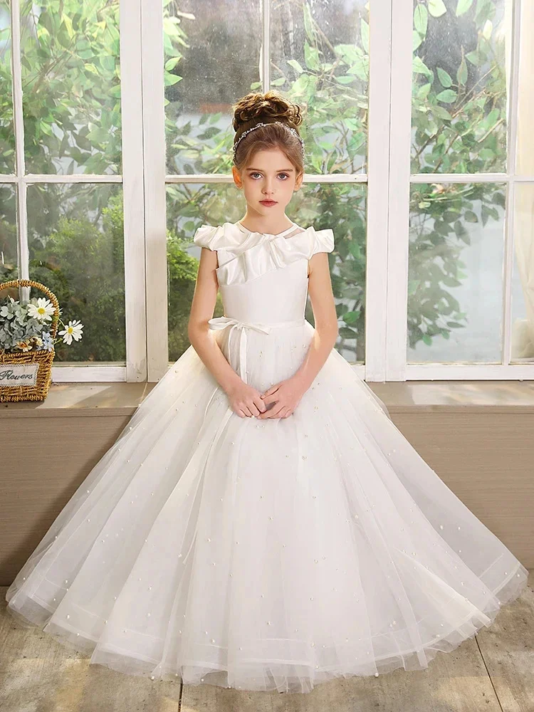 Customized Ivory Flower Girl Dresses For Wedding Pearls Floor Length Elegant Princess Birthday Party First Communion Ball Gown
Customized Ivory Flower Girl Dresses For Wedding Pearls Floor Length Elegant Princess Birthday Party First Communion Ball Gown