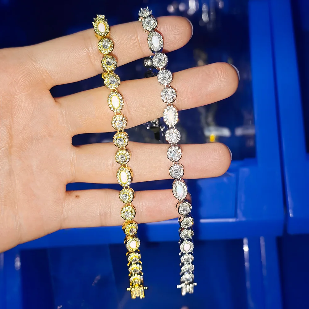 Light Luxury Brass Inlaid Zircon Opal Tennis Bracelet White Gold Plated Bling Diamonds Bracelet Accessories for Women Gift
Light Luxury Brass Inlaid Zircon Opal Tennis Bracelet White Gold Plated Bling Diamonds Bracelet Accessories for Women Gift