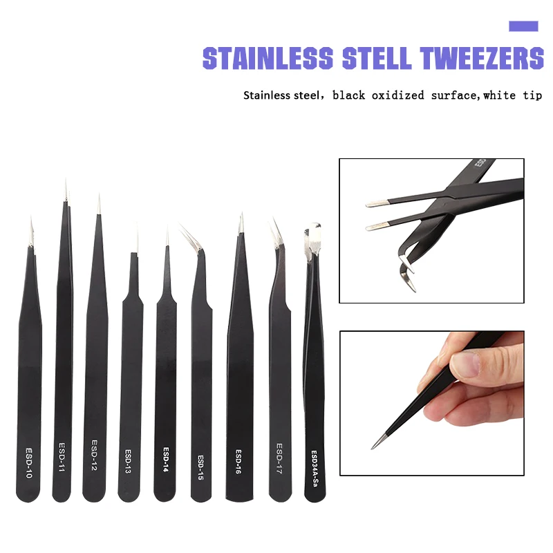 Anti Static Tweezers Set Use For Delicate Tasks Jewelry DIY Cellphone Integrated Circuit Repair Work Well With Intricate Dies
Anti Static Tweezers Set Use For Delicate Tasks Jewelry DIY Cellphone Integrated Circuit Repair Work Well With Intricate Dies