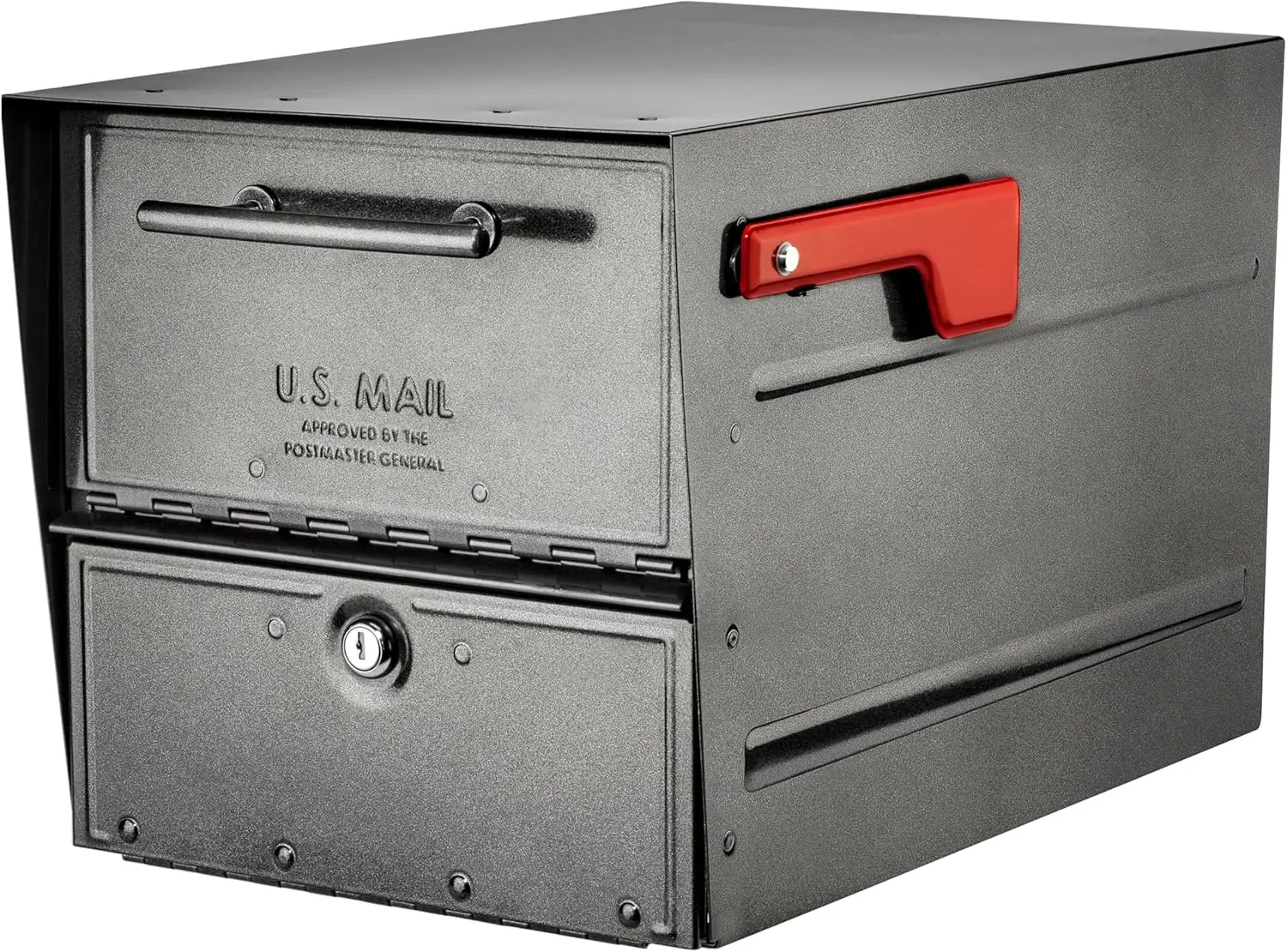 Усиленный почтовый ящик с замком, одобренный USPS, стальной, для наружного использования, уличный, большой, с магнитной защелкой, цвет: оловянный.
Усиленный почтовый ящик с замком, одобренный USPS, стальной, для наружного использования, уличный, большой, с магнитной защелкой, цвет: оловянный.
