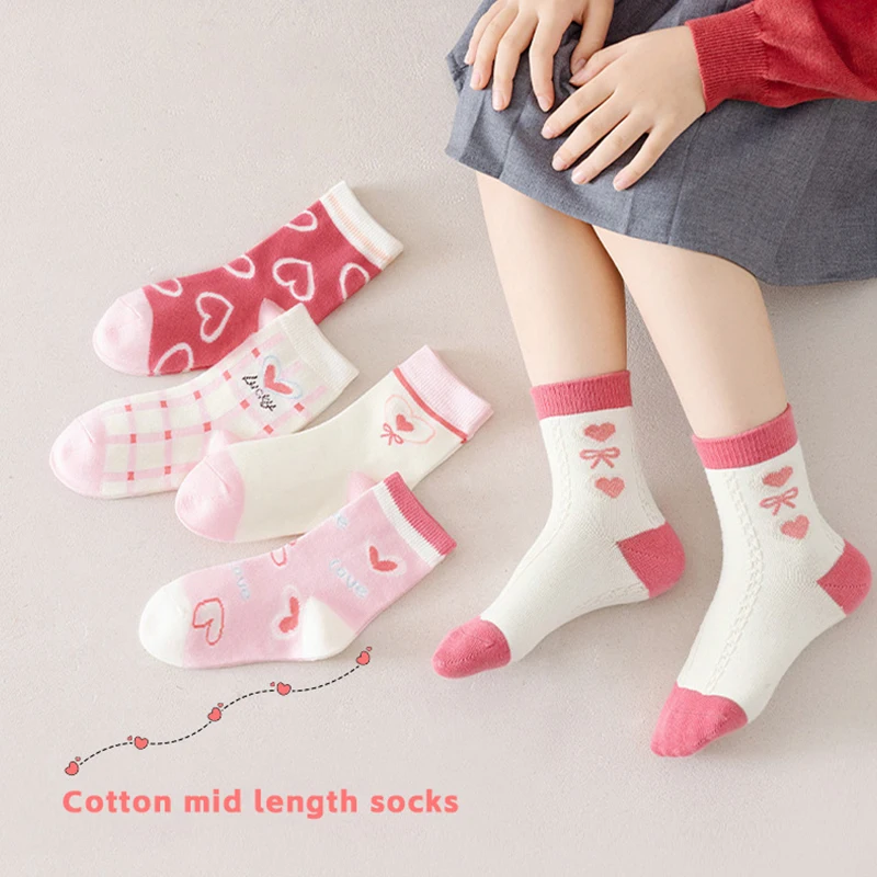 5Pairs Autumn Children Mid Tute Socks Pink Love Princess Girl Calf Sock Soft Comfortable Baby Footwear 0-8year Kids Cotton Socks
5Pairs Autumn Children Mid Tute Socks Pink Love Princess Girl Calf Sock Soft Comfortable Baby Footwear 0-8year Kids Cotton Socks