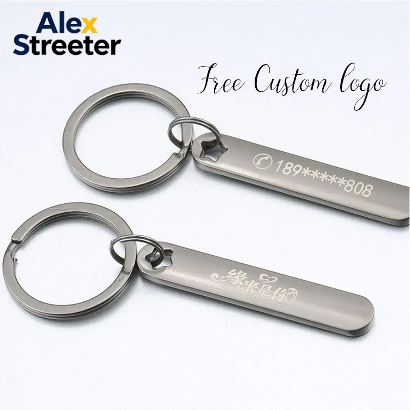 ALEX STREETER 1PCS Free Custom Keychains Hollow Out Personalized Titanium Bar Keyring Engraved Name Number Car Key Chain Gifts
ALEX STREETER 1PCS Free Custom Keychains Hollow Out Personalized Titanium Bar Keyring Engraved Name Number Car Key Chain Gifts